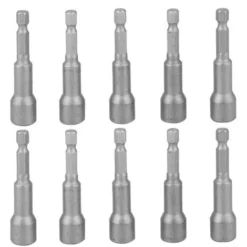 Tourne-écrou Magnétique, 10pcs 10mm Tournevis Magnétique Pour écrou à Tige Hexagonale, Foret En Acier Au Chrome Vanadium HARRY
