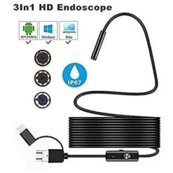 Caméra D'inspection De Serpent USB, Endoscope USB C étanche 2.0 MP IP67, Caméra De Type C Avec 8 Lumières LED Réglables Pour Android, PC -Promos Brico Forte Boutique 98728250 5