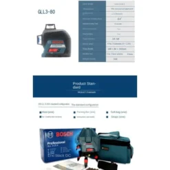 Niveau Laser Professionnel GLL3-60XG (faisceau Vert, Intérieur, Support LB 10, Portée Visible : Jusqu'à 15 M, (batterie Non Incluse) -Promos Brico Forte Boutique 98872940 3