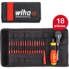 Wiha Jeu De Tournevis Dynamométriques TorqueVario®-S Electric Mélangé 18 Pcs à Couple Limité à Réglage Variable Dans Une Trousse (36791) 0,8-5,0 Nm