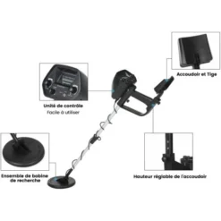 Détecteur De Métaux Souterrain Alarme Sonore MD4030 Livré Sans Piles Avec Pelle + écouteurs -Promos Brico Forte Boutique 99362141 4