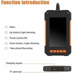 Endoscope Industriel, Camera Endoscopique 1080P HD, Camera D'Inspection Canalisation, Écran HD 4,3 Pouces, Lumières LED 8, Câble Semi-Rigide 5M -Promos Brico Forte Boutique 99373361 5