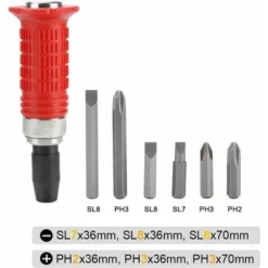 Jeu De 7 Embouts De Tournevis à Percussion à Main Robuste Cisea -Promos Brico Forte Boutique 99461056 3