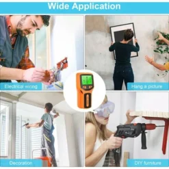 Detecteur De Goujons 5 En 1 Avec Puce De Microprocesseur Intelligent Et Ecran LCD HD, Detecteurs De Faisceaux De Capteurs De Goujons Pour Le Centre Et Le Bord Du Bois AC Wire Metal Studs Joist Pipe No -Promos Brico Forte Boutique 99850485 5